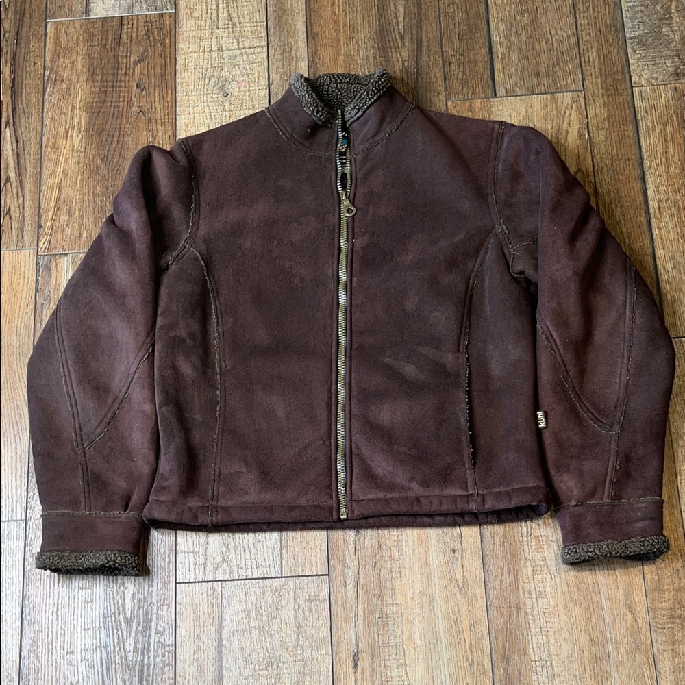 Kuhl sherpa lined microsuede jacket
